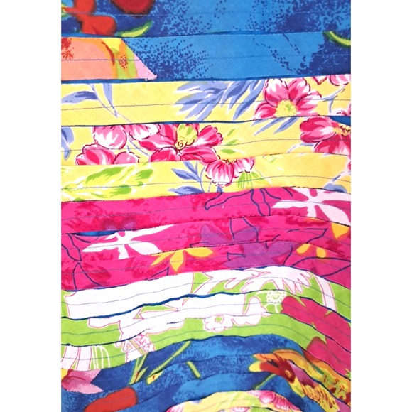 Patchwork Cut & Sew Button Down Jacket Womens XL‎ Bright Festive Floral Cottage - Picture 7 of 12